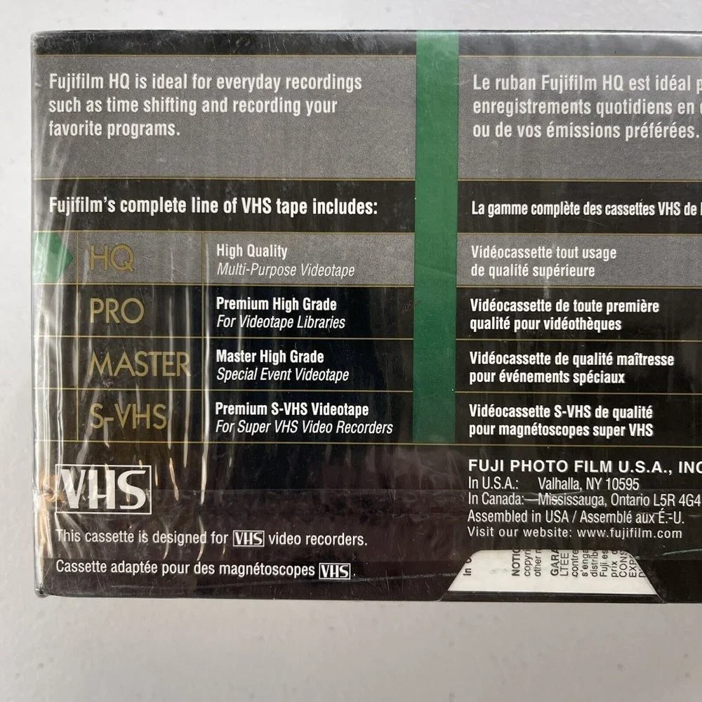 NEW 3 Pack Of Blank VHS Tapes Video Cassette FUJIFILM HQ 120 6 Hours SEALED